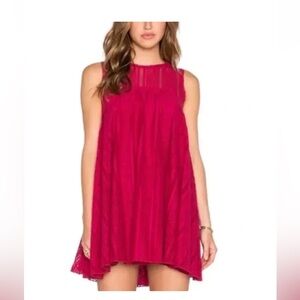 Free People Red Lace Swing Dress - Small